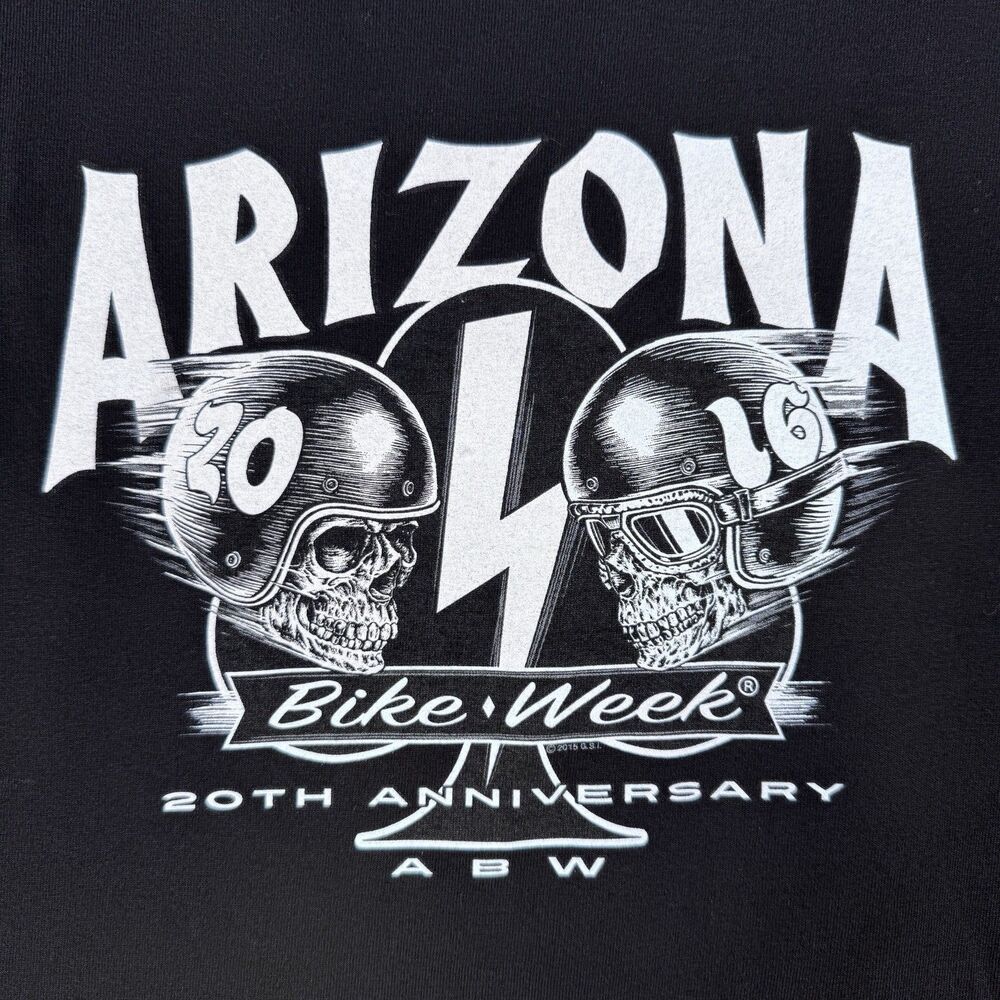 Arizona Bike Week T Shirt Mens Medium Black 2016 20th Anniversary Hot Leathers